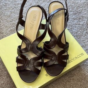 Cathy Jean Espresso Strappy Sandals